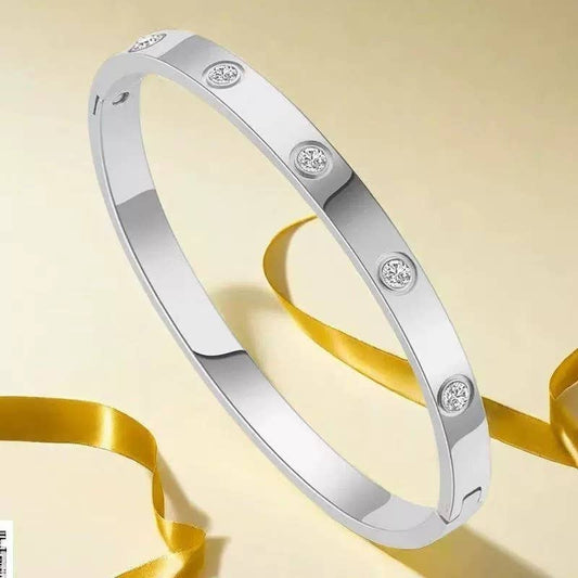 18K Non-Tarnish Waterproof Silver Bangle