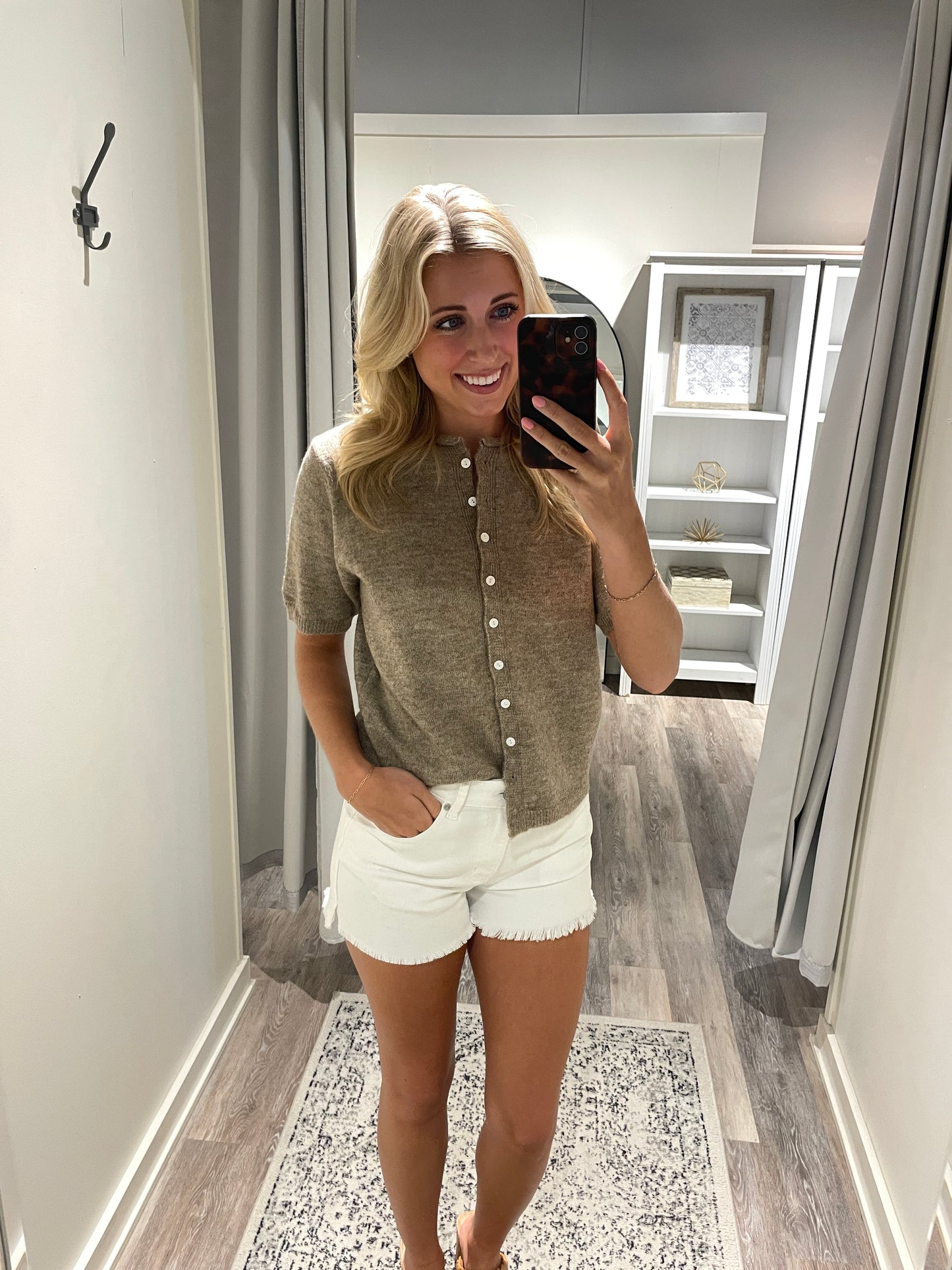 Mocha Short Sleeve Essential Button Down
