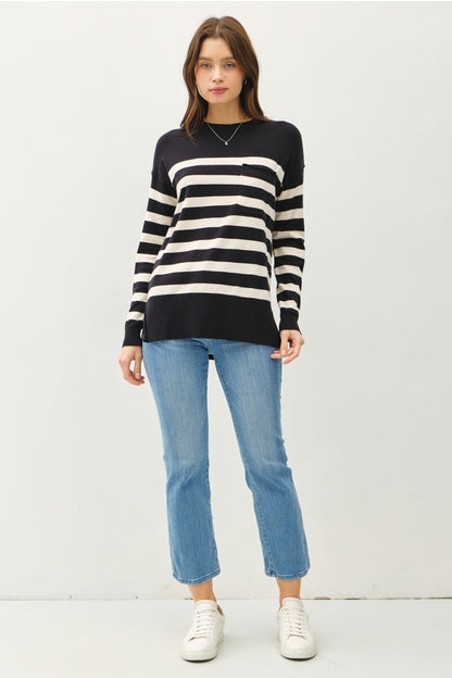 Stripe Pocket Sweater