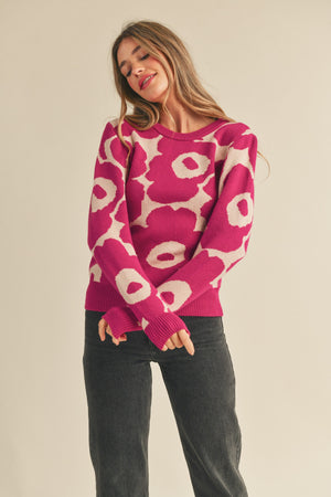 Abstract Floral Sweater
