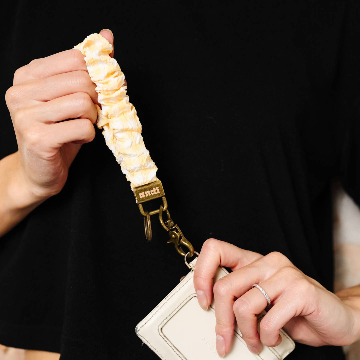 Yellow Gingham Keychain