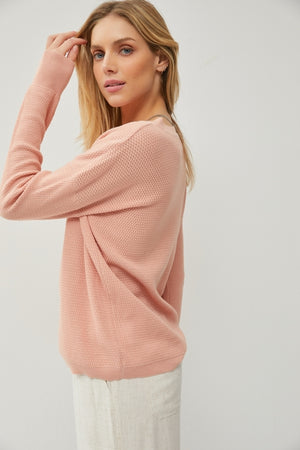 Dusty Peach Ribbed Sweater