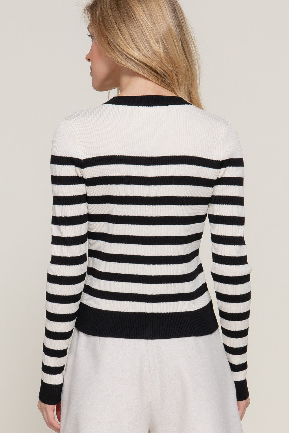 Stripe Crew Cardigan