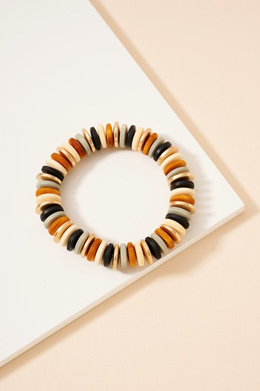 Multi Wood Bead Bracelet