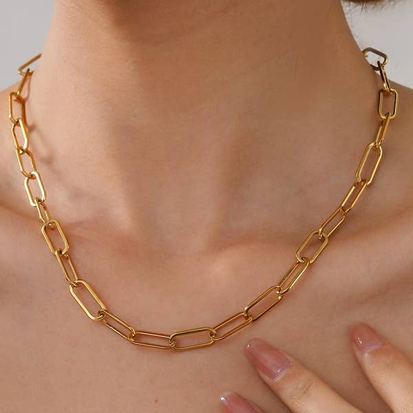 Paperclip Waterproof Tarnish Free Necklace