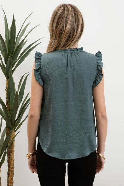 Ruffle Tie Front Blouse