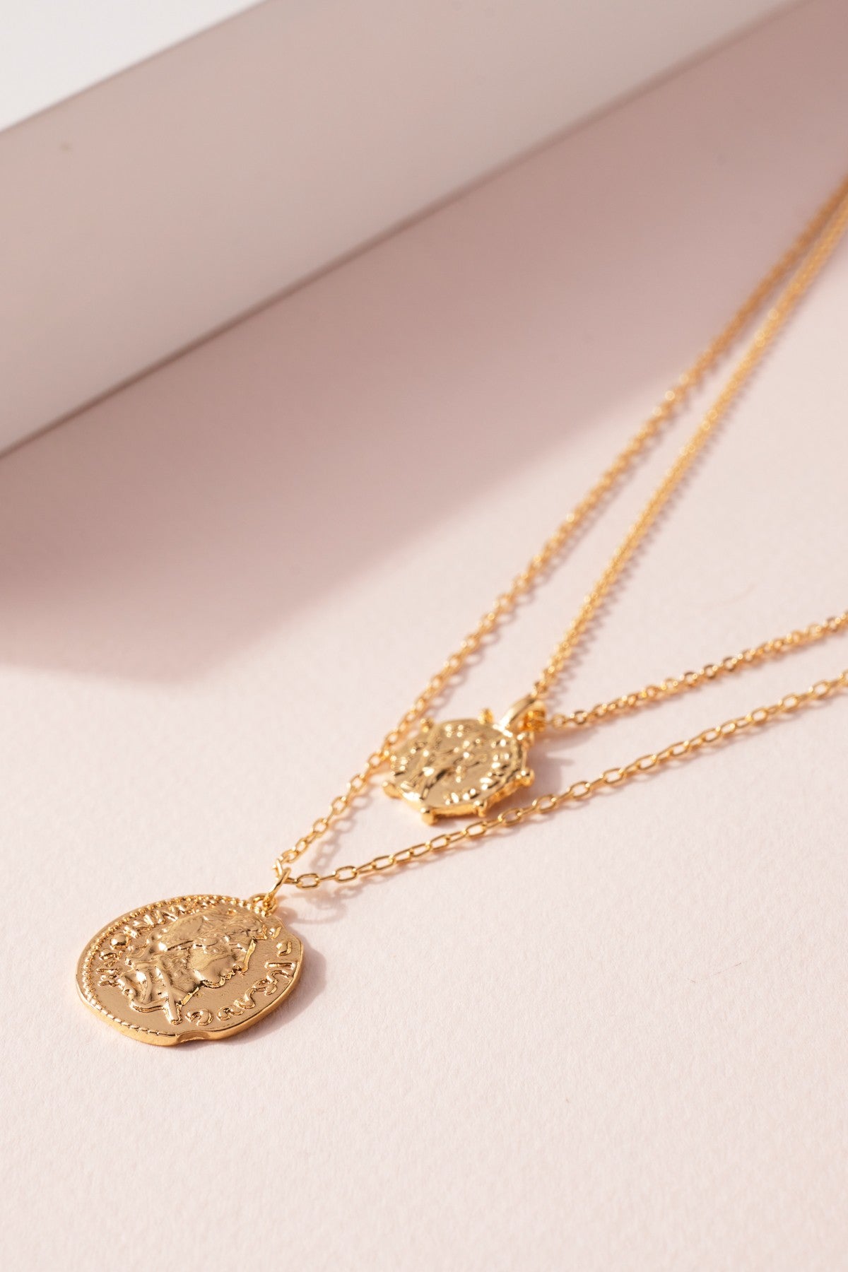 Double Coin Charm Necklace