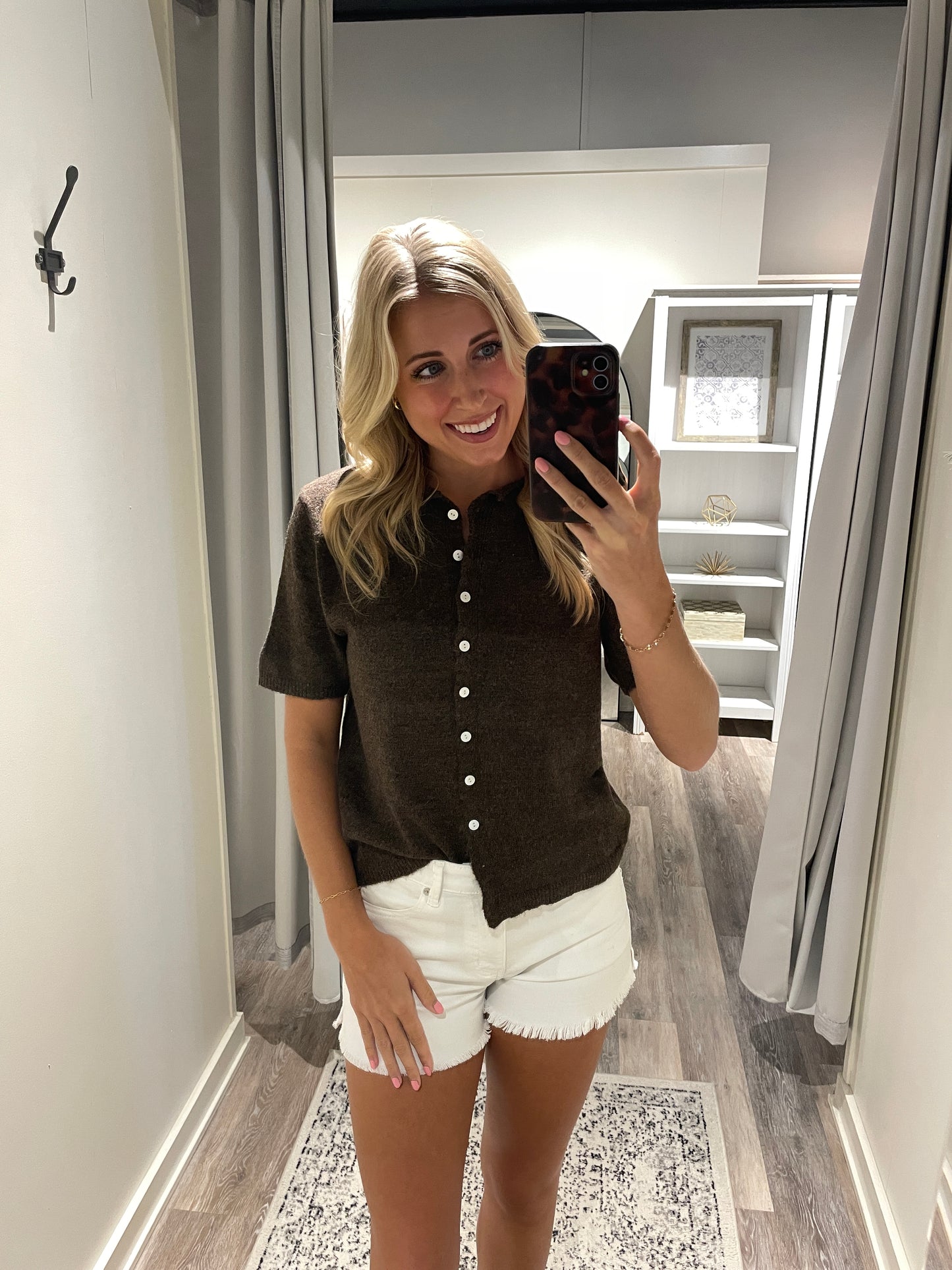 Espresso Short Sleeve Essential Button Down