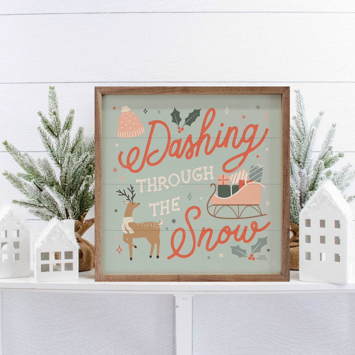 Reindeer Holiday Dashing Sign (Small)