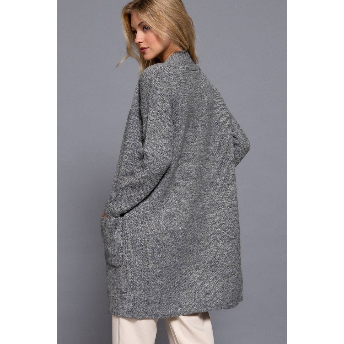 Grey Pocket Cardigan