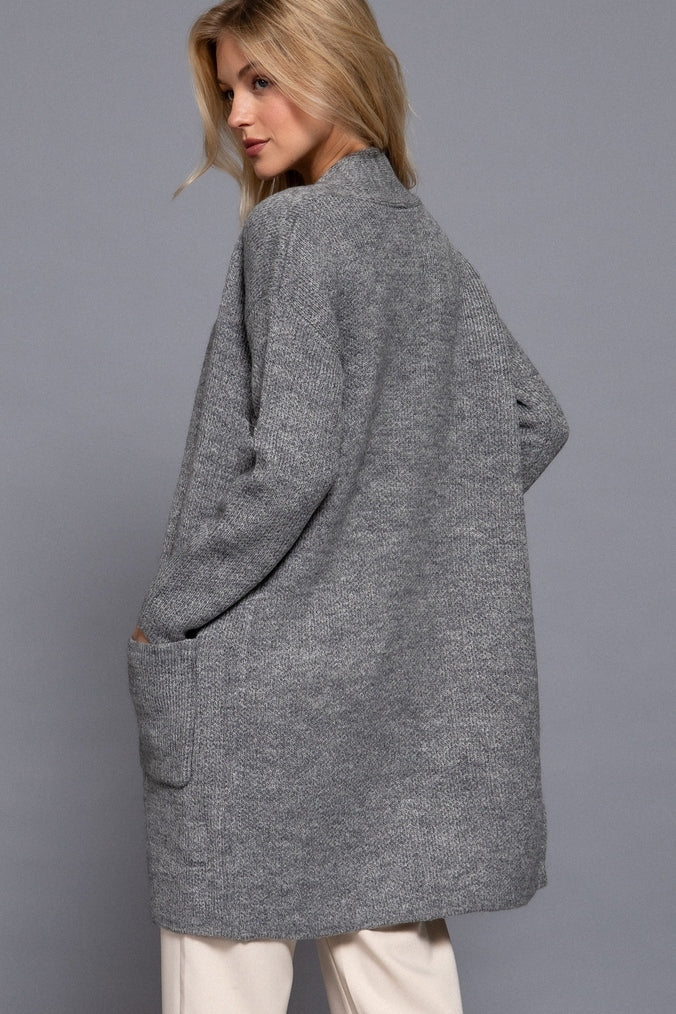 Grey Pocket Cardigan