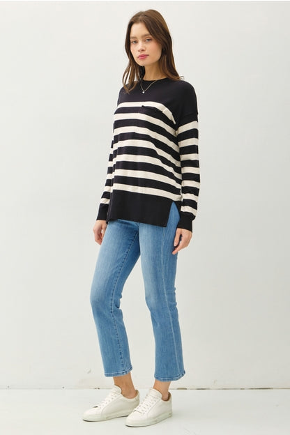 Stripe Pocket Sweater