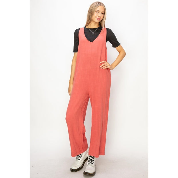 Brick Linen Jumpsuit