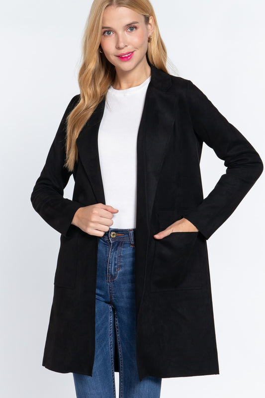 Black Faux Suede Jacket