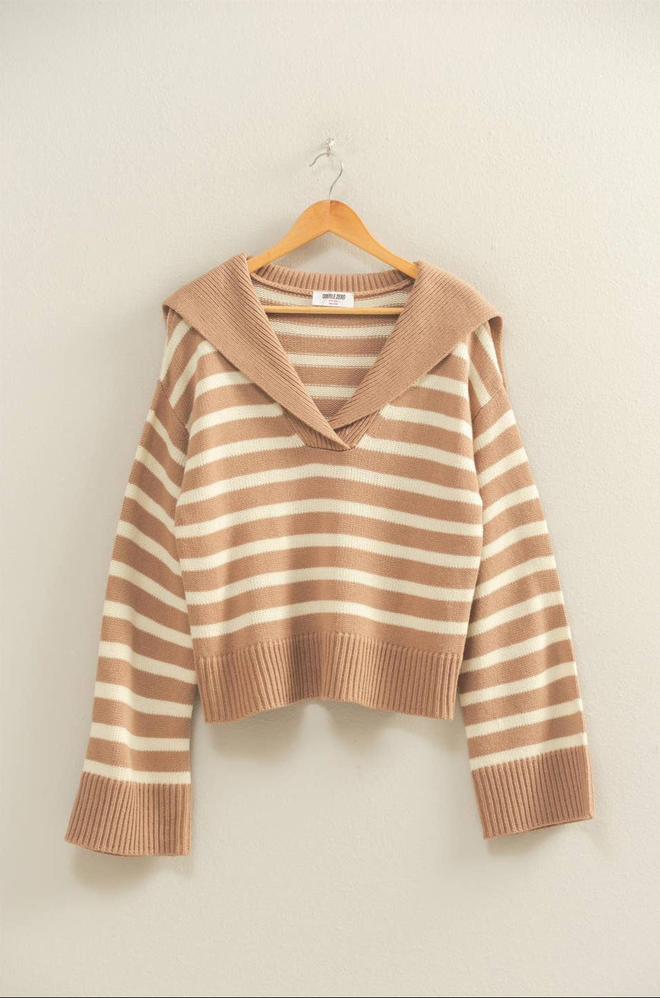 Striped Knit Sailor Collar Sweater