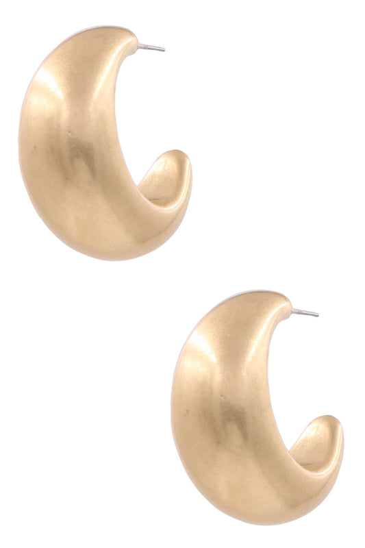 Acrylic Flat Crescent Open Hoop Earrings