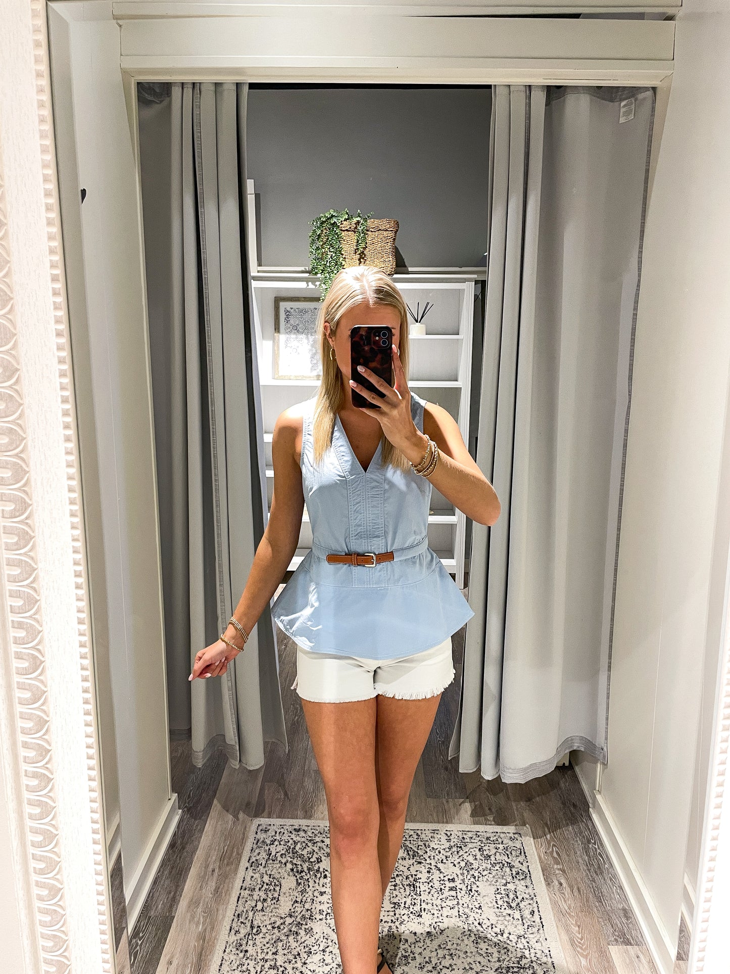 Grace Belted Peplum Top