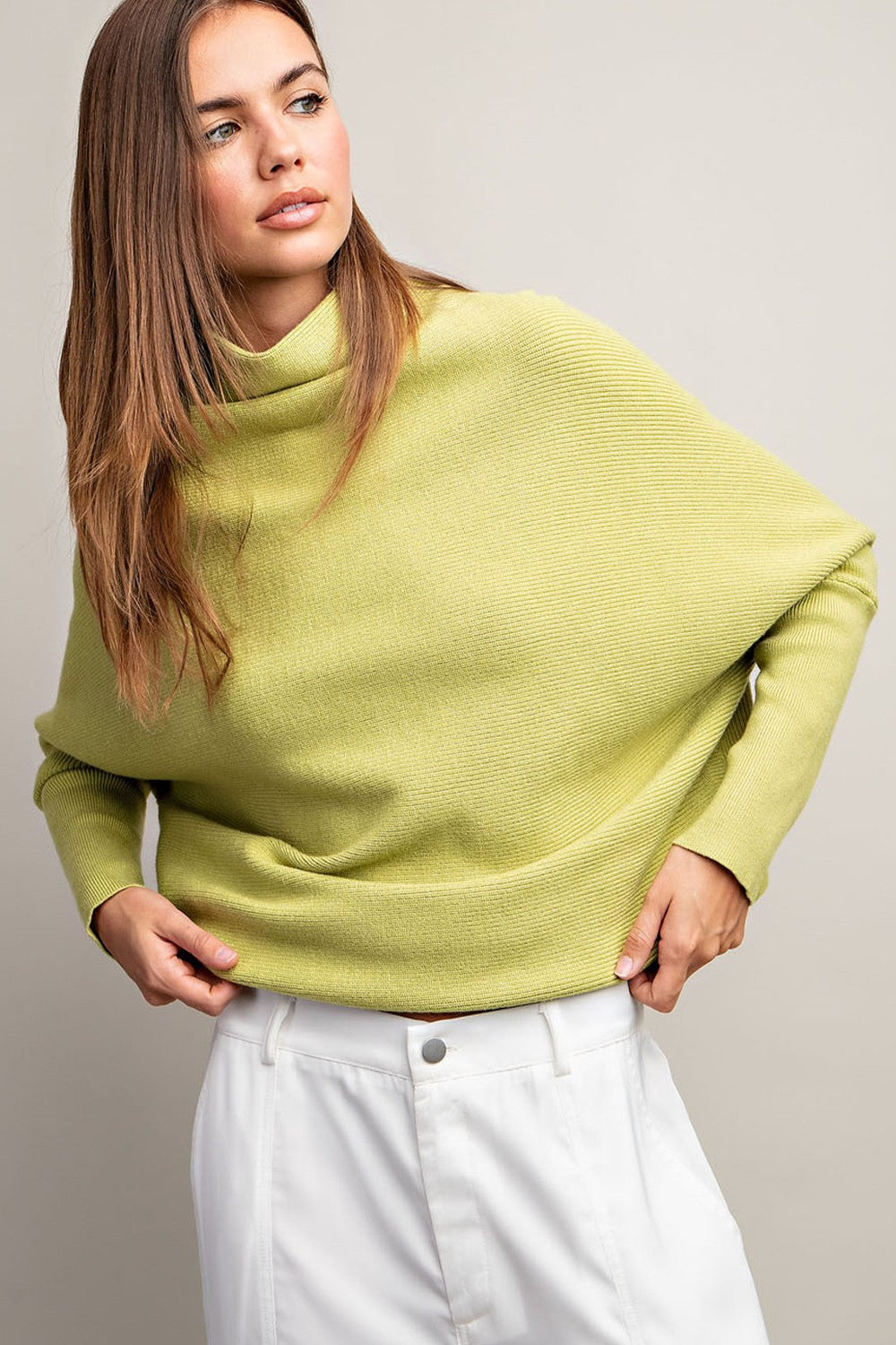 Avacado Turtle Neck Loose Fit Sweater