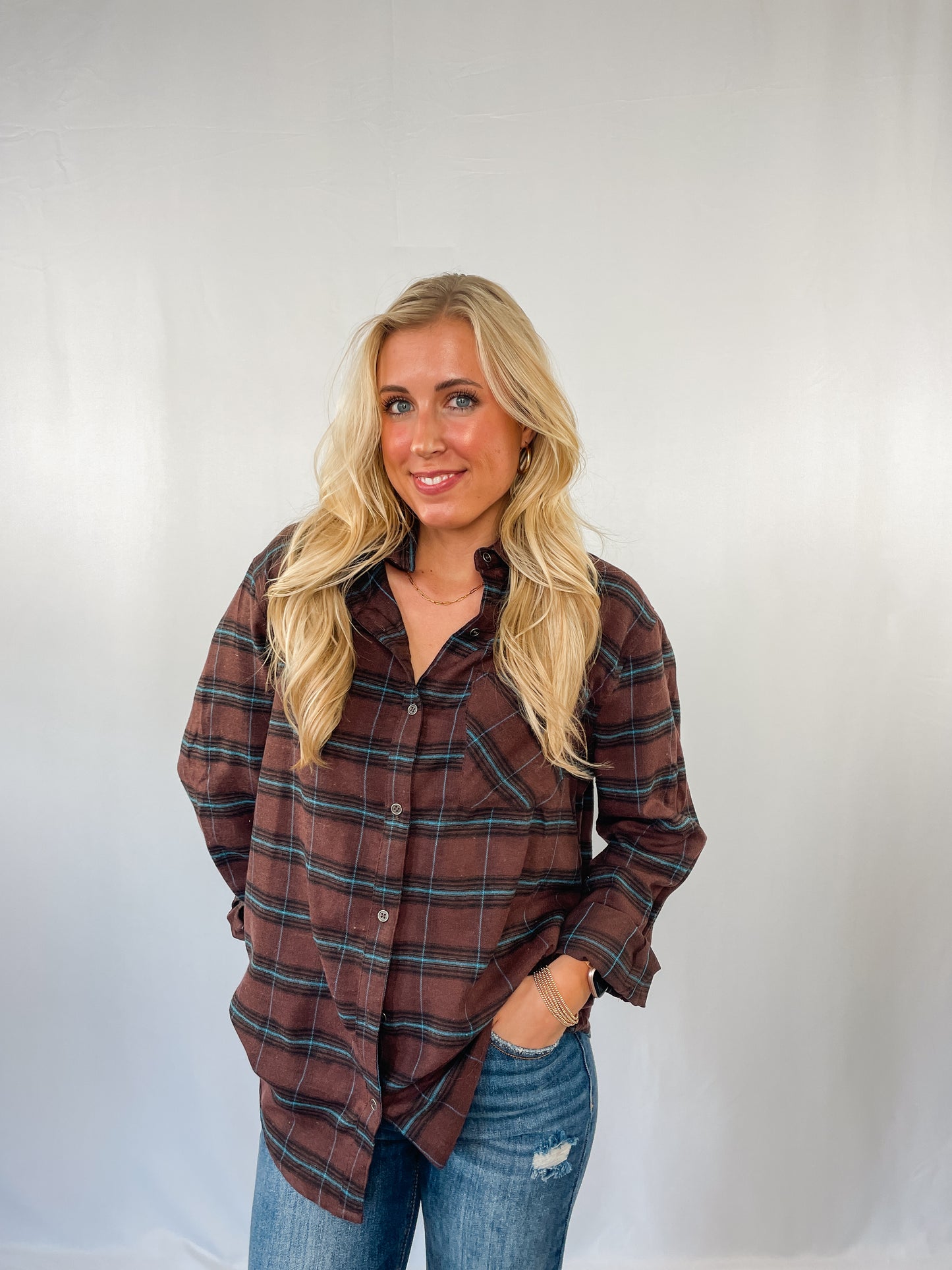 Dark Brown Plaid Flannel