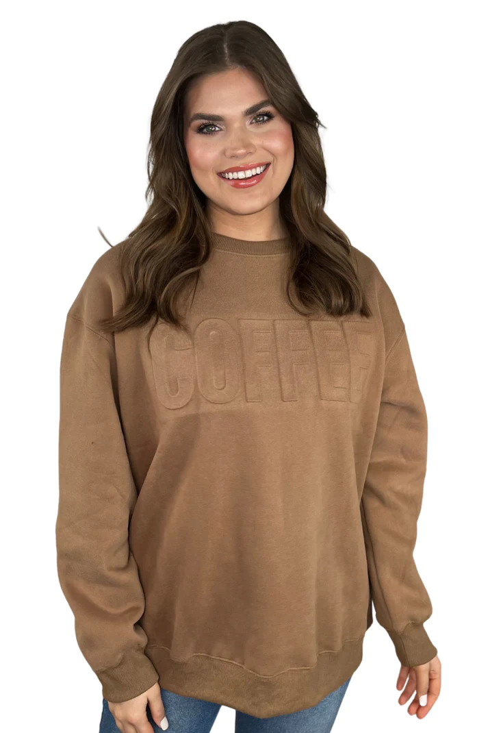 Coffee Embossed Sweatshirt