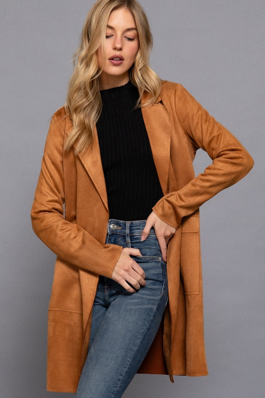 Caramel Faux Suede Jacket