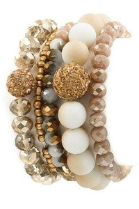 Faceted bead stretch bracelet