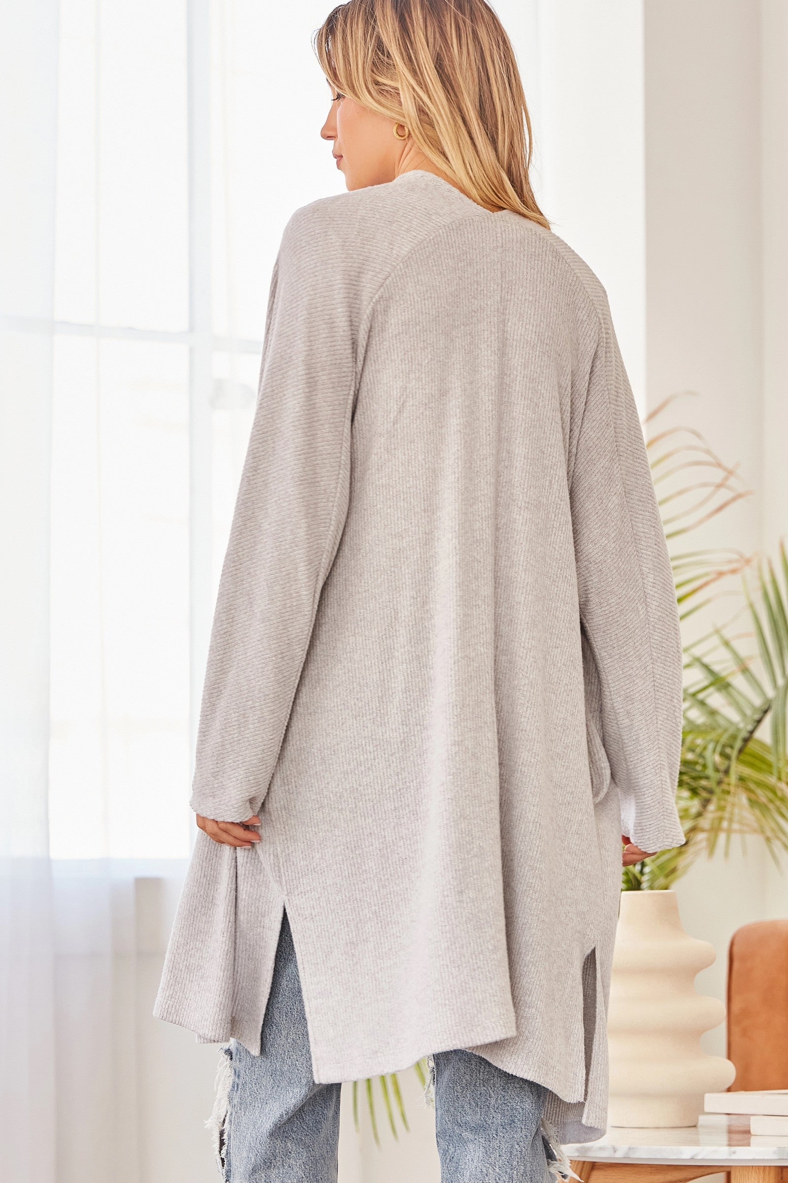 Heather Grey Sweater Cardigan
