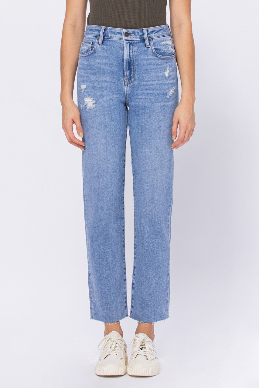 Light Wash Straight Stretch Jean