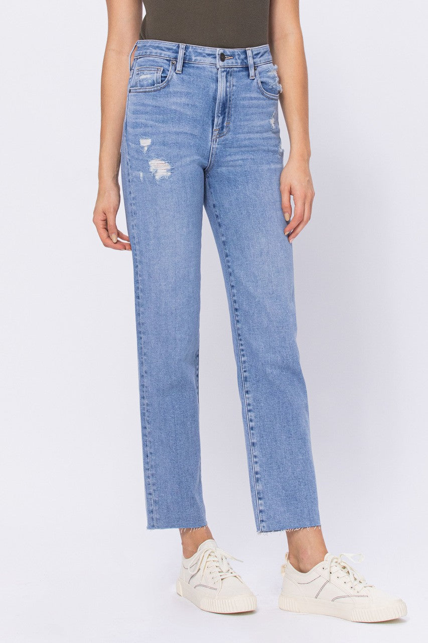 Light Wash Straight Stretch Jean