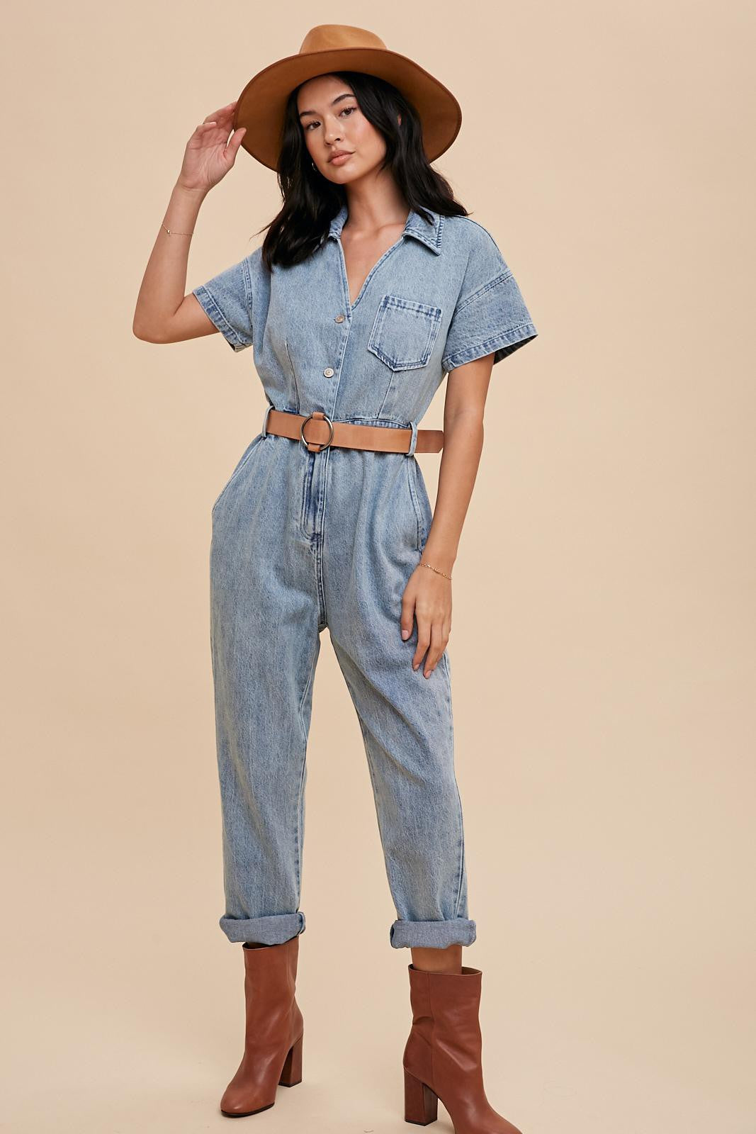 Denim Utility Jumpsuit