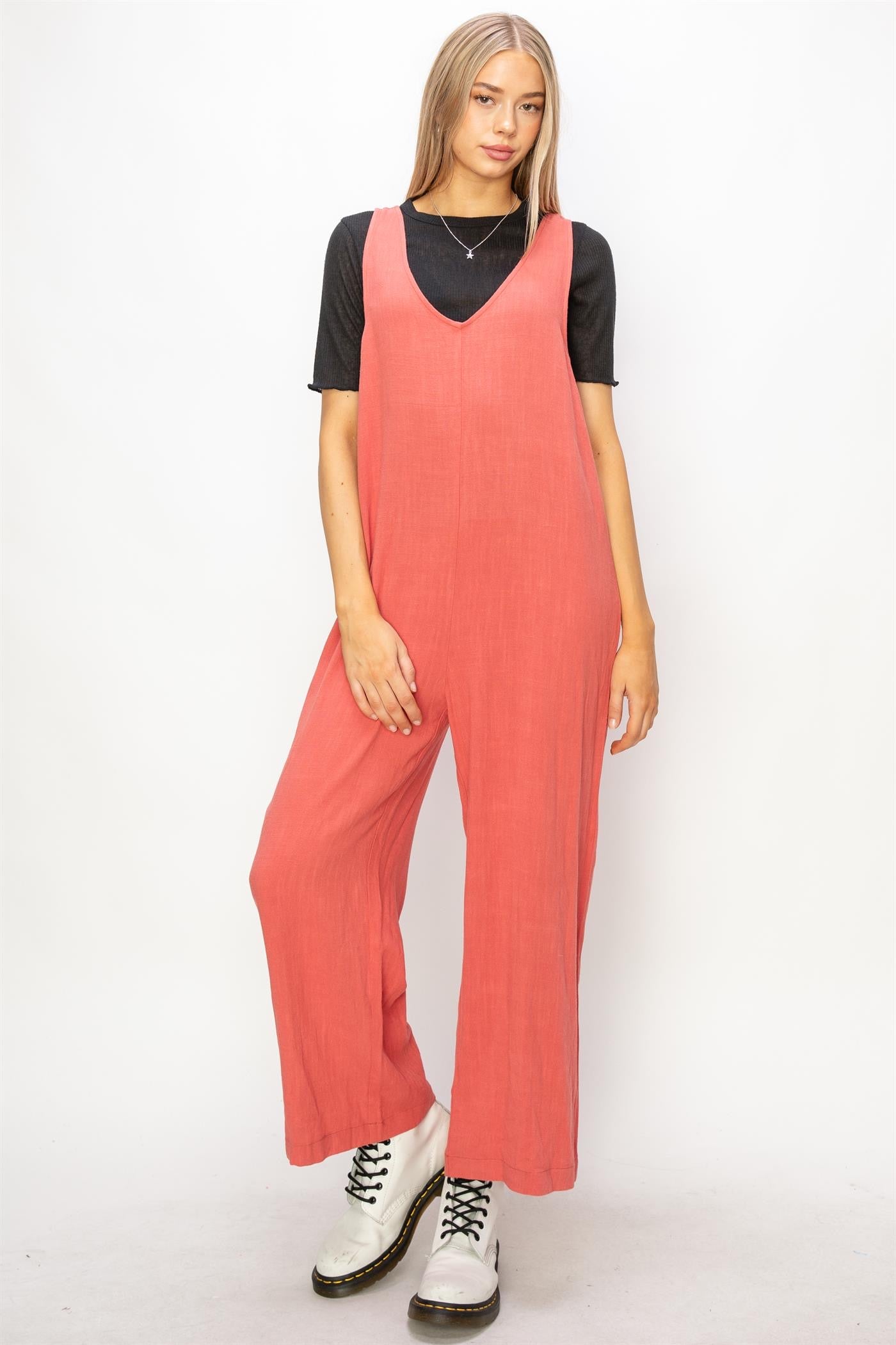 Brick Linen Jumpsuit