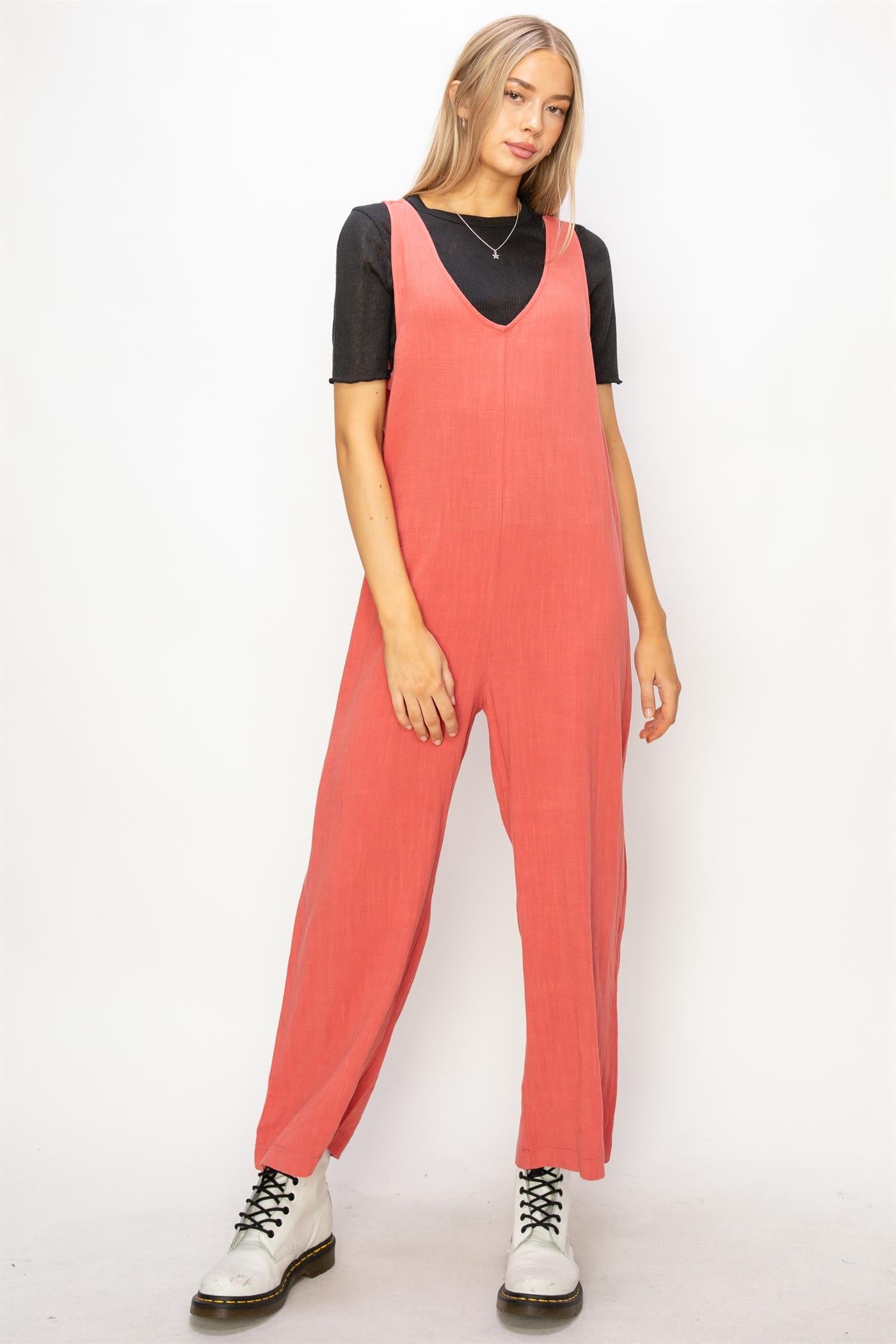 Brick Linen Jumpsuit