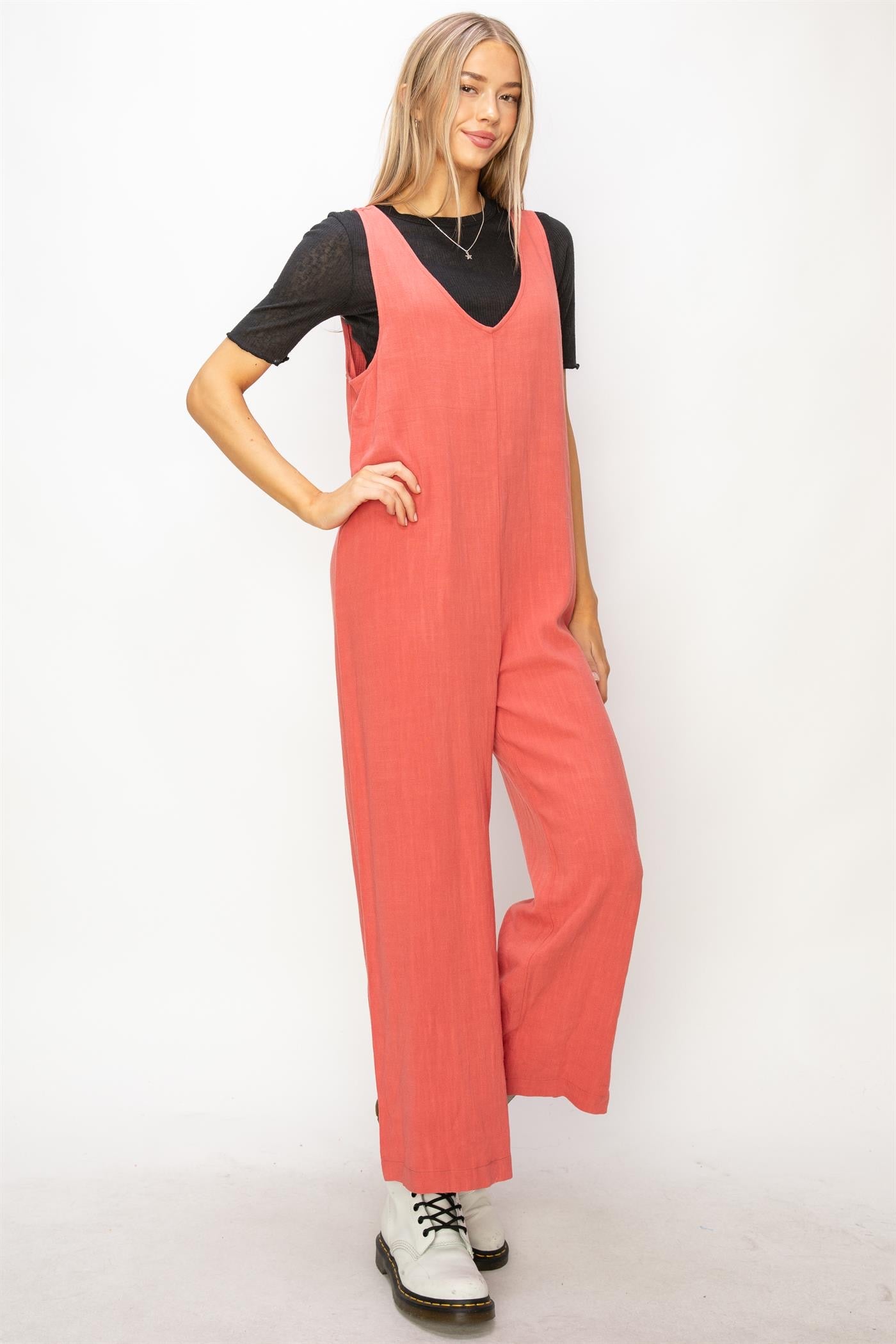 Brick Linen Jumpsuit