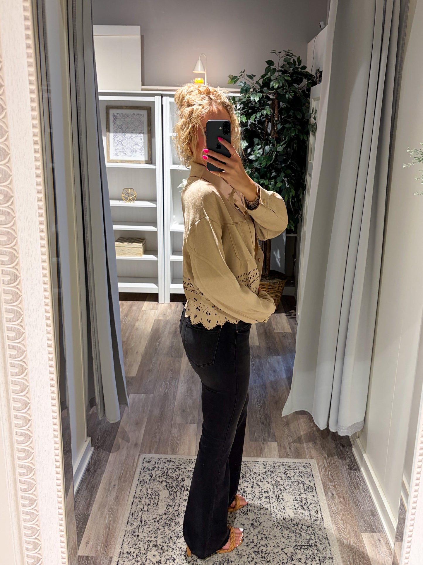 Almond Luxe Faux Suede Jacket