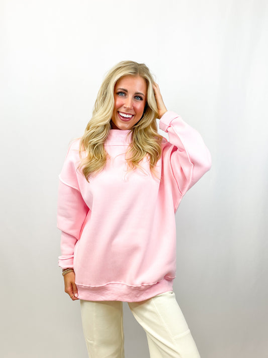 Baby Pink Mock Neck