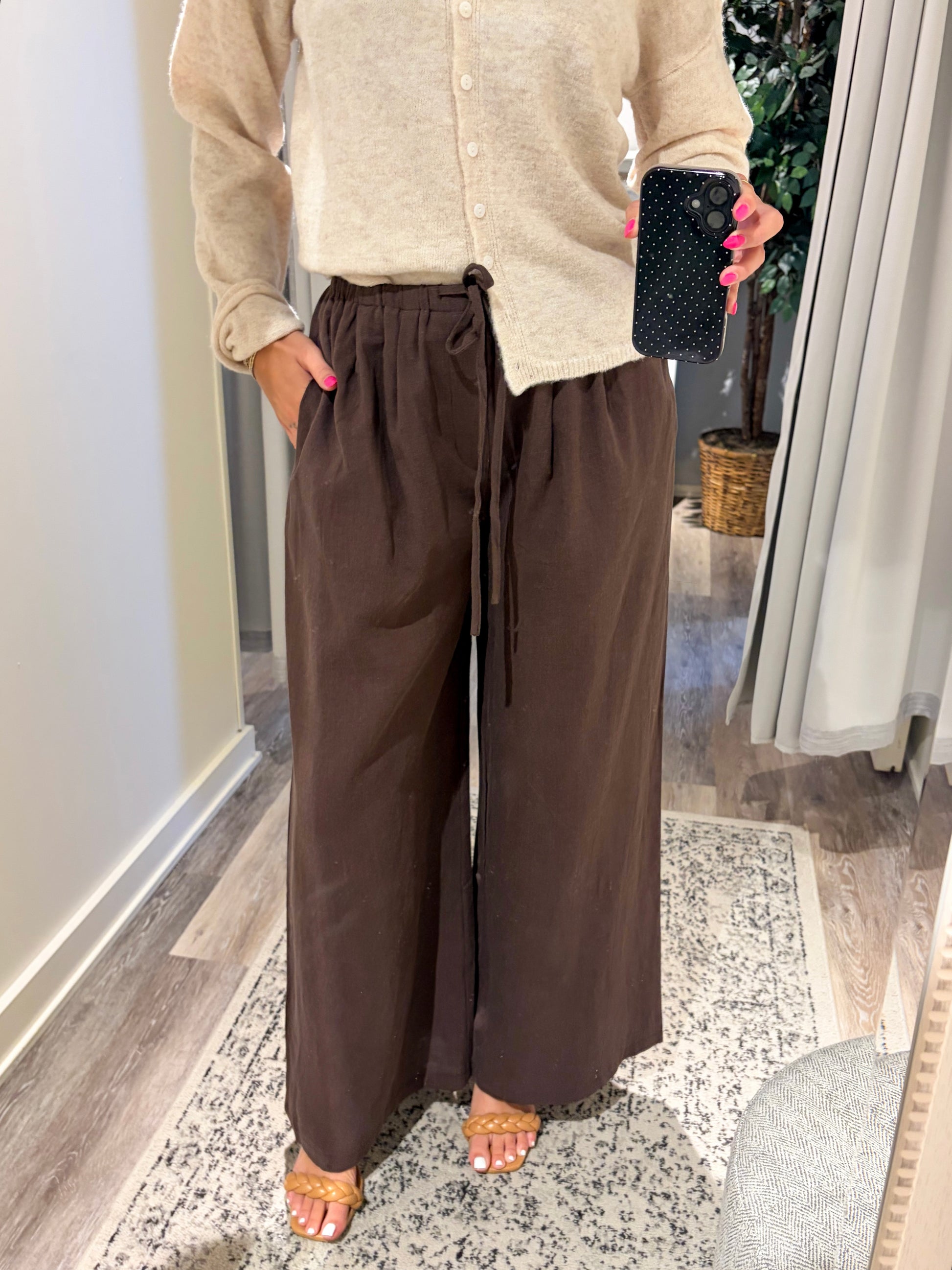 Dark Espresso Wide Leg Pants