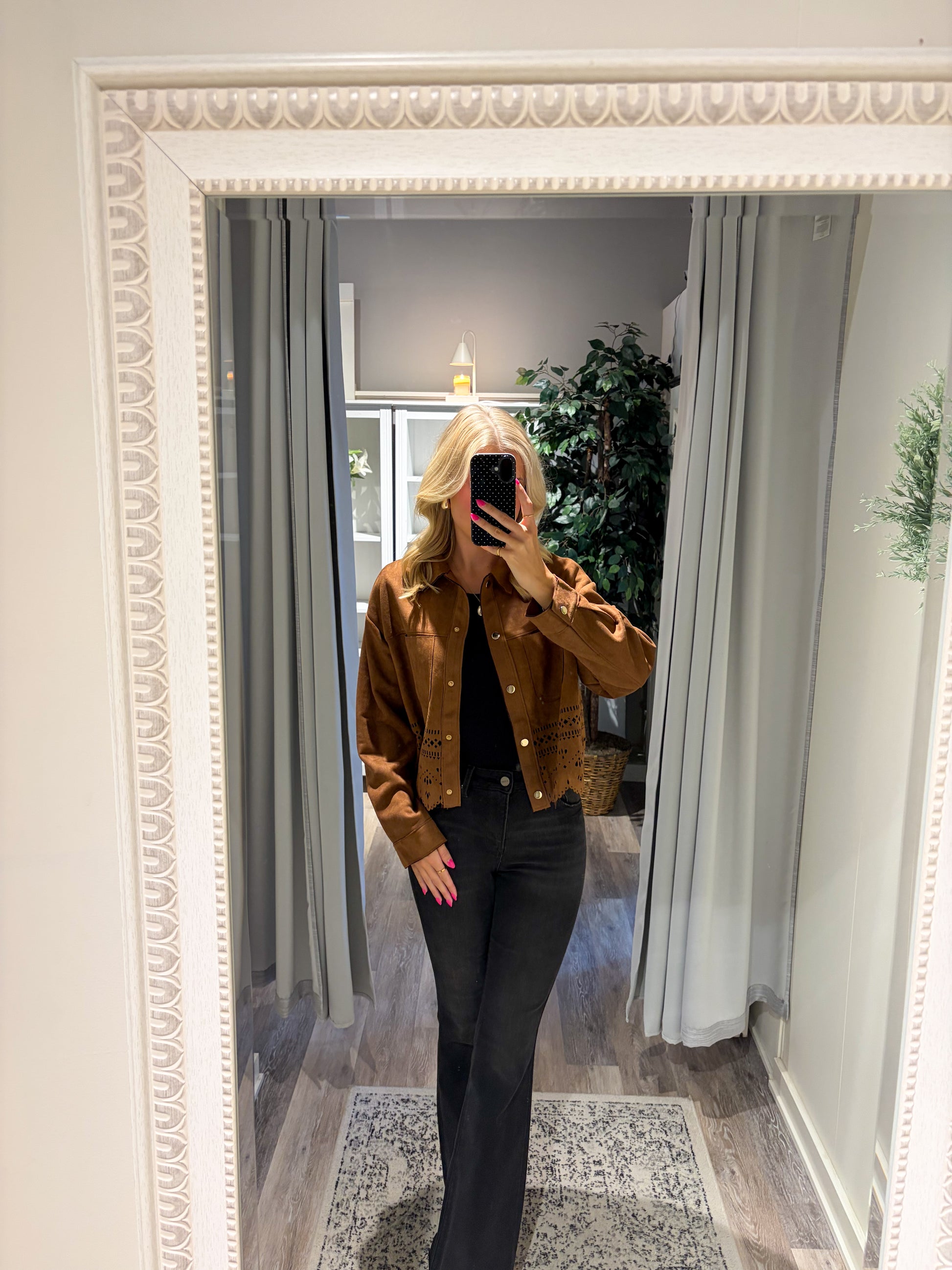 Camel Luxe Faux Suede Jacket
