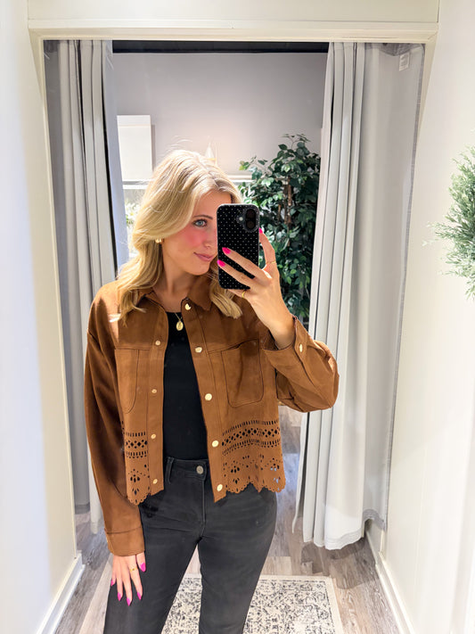Camel Luxe Faux Suede Jacket