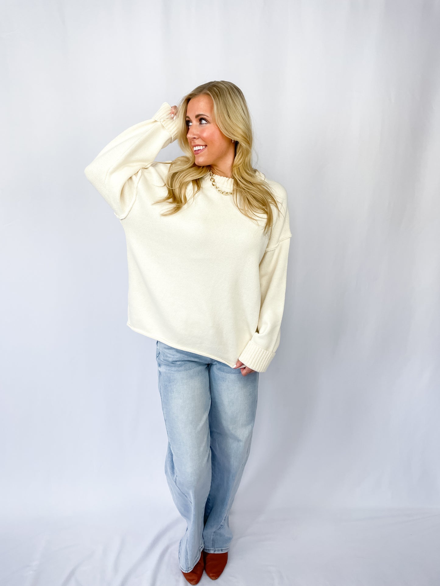Outseam Detail Knit Sweater