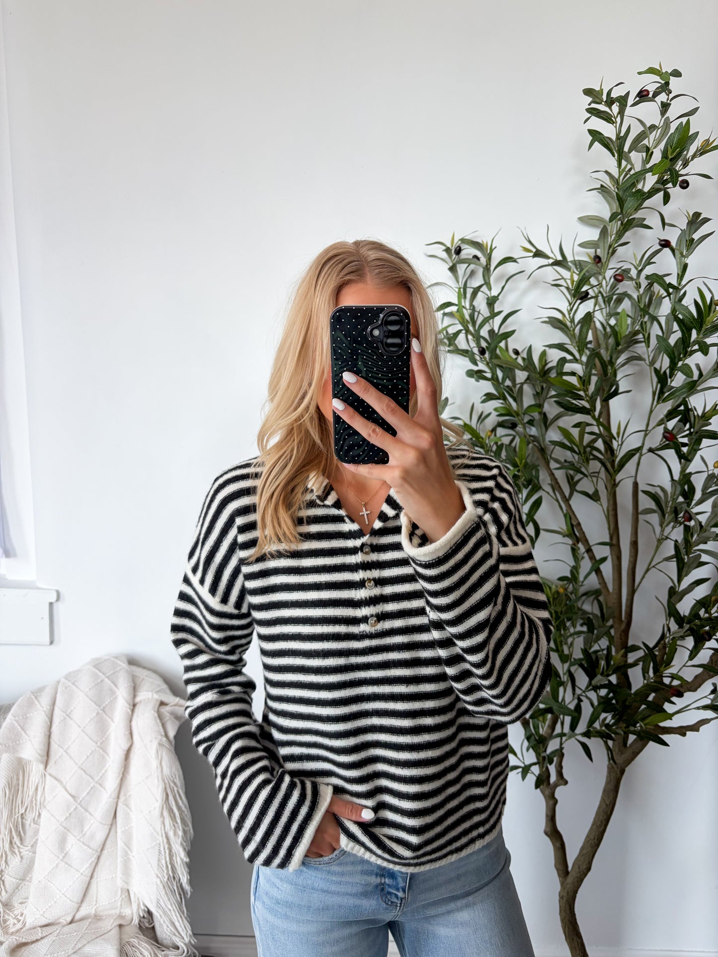 Black & White Striped Pullover