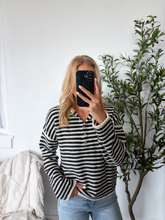Black & White Striped Pullover