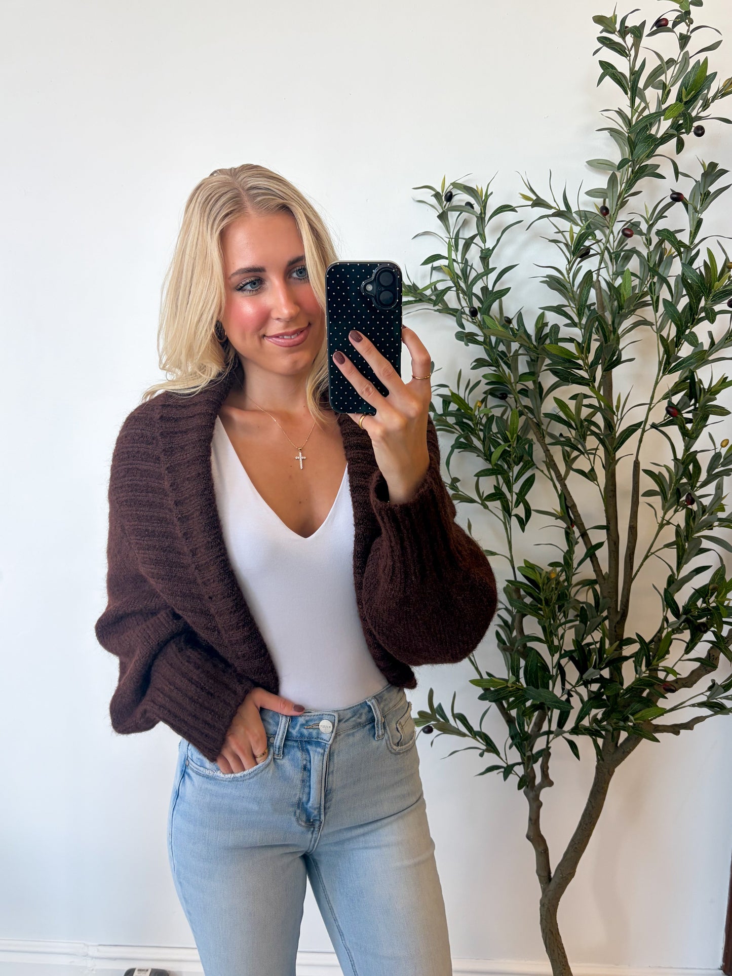 Dark Roast Knit Shrug