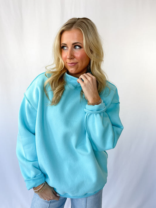 Sky Blue Mock Neck