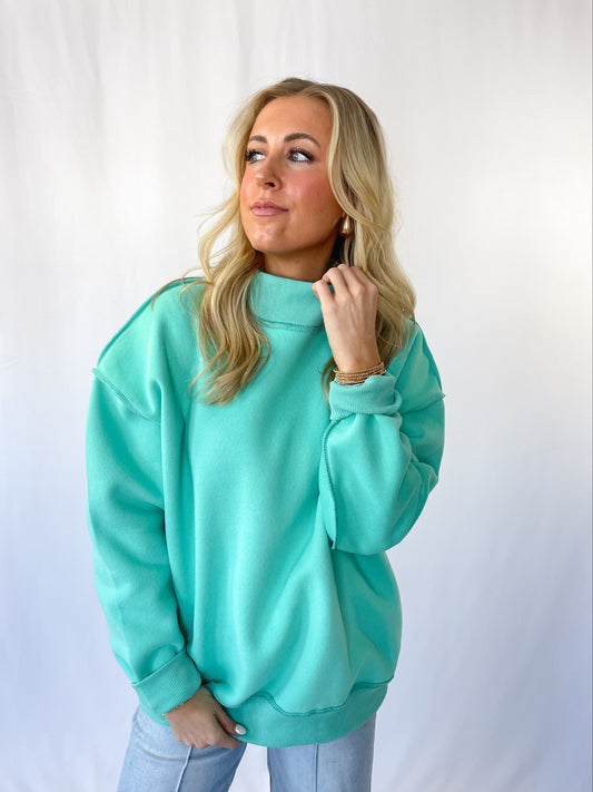 Seafoam Mock Neck