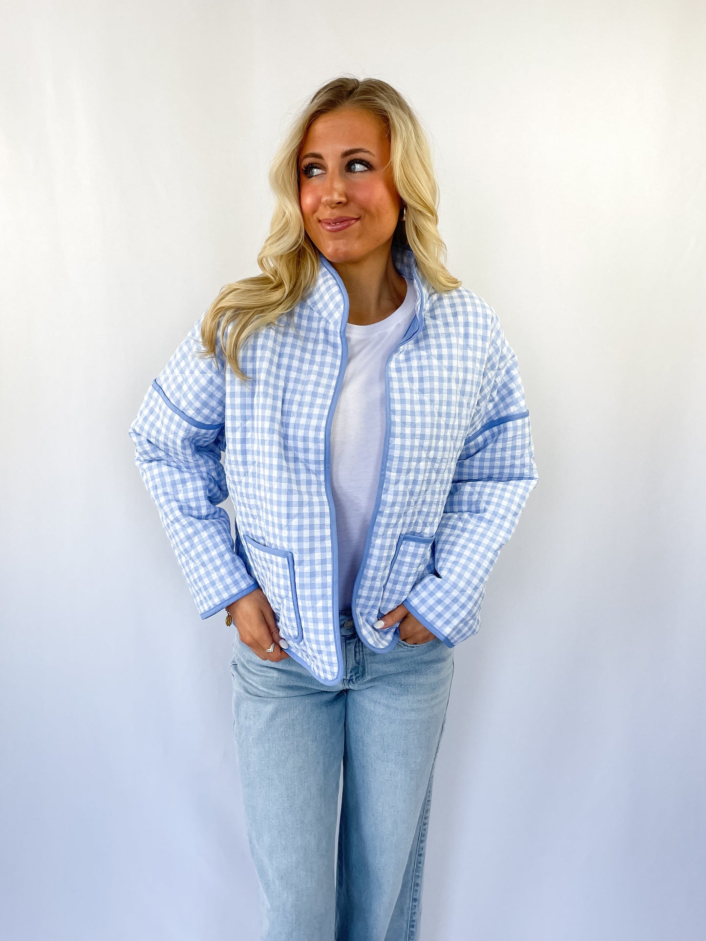 Baby Blue Gingham Jacket