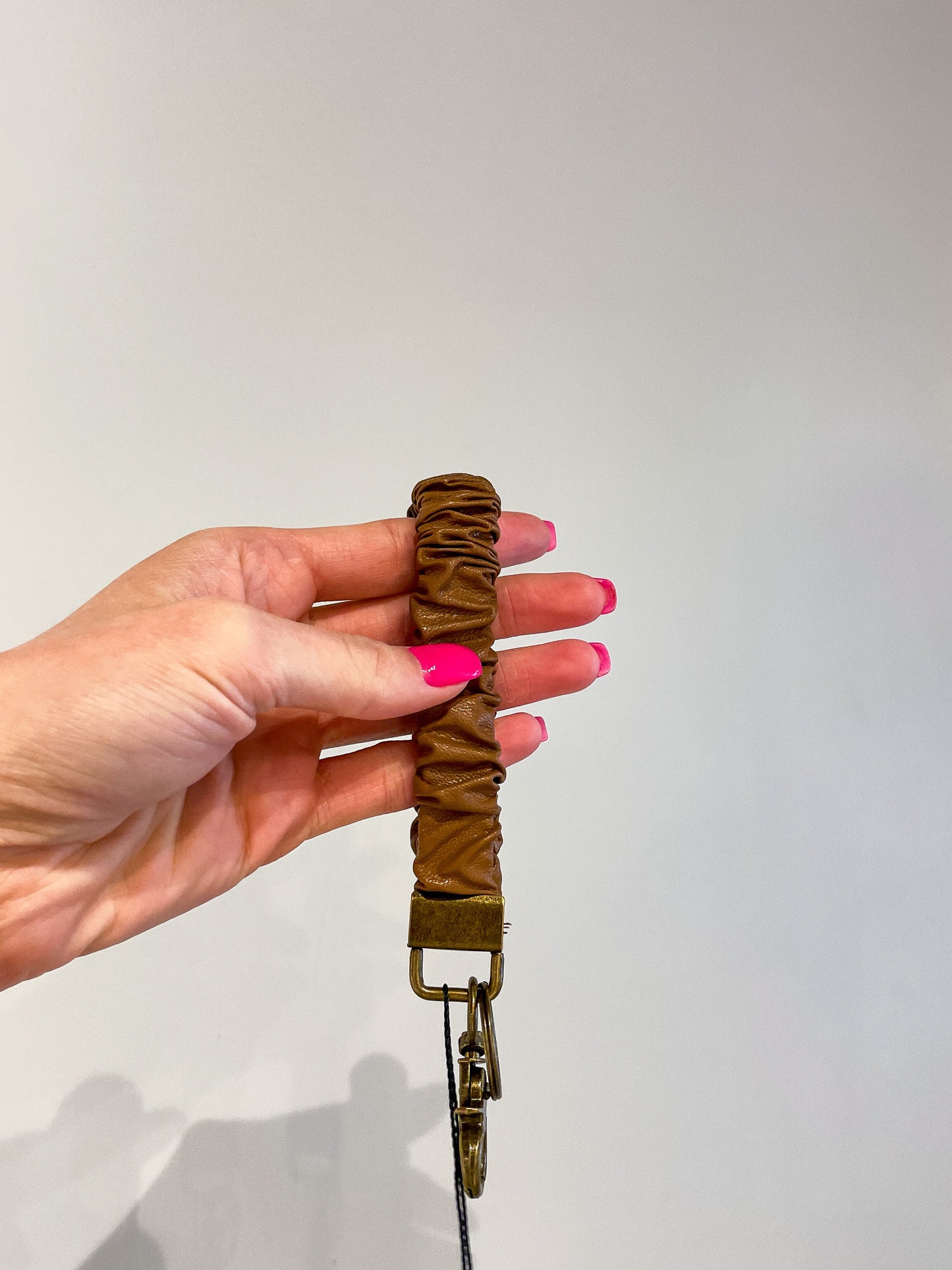 Brown Leather Keychain