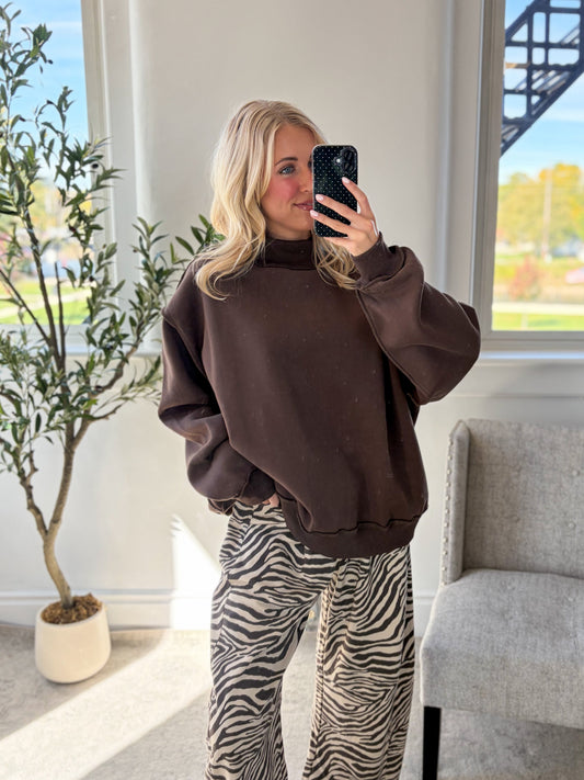 Chocolate Mock Neck