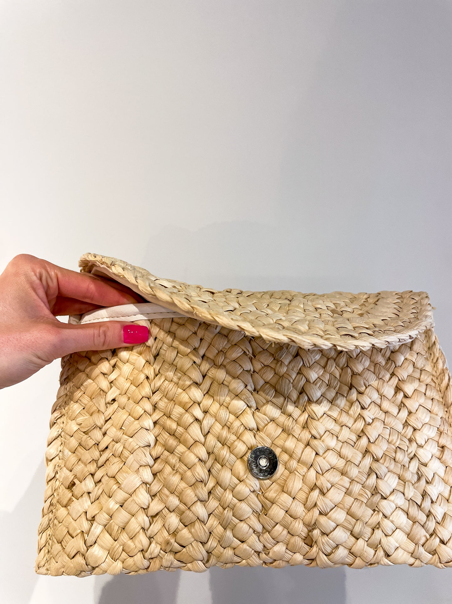 Fold Over Straw Clutch