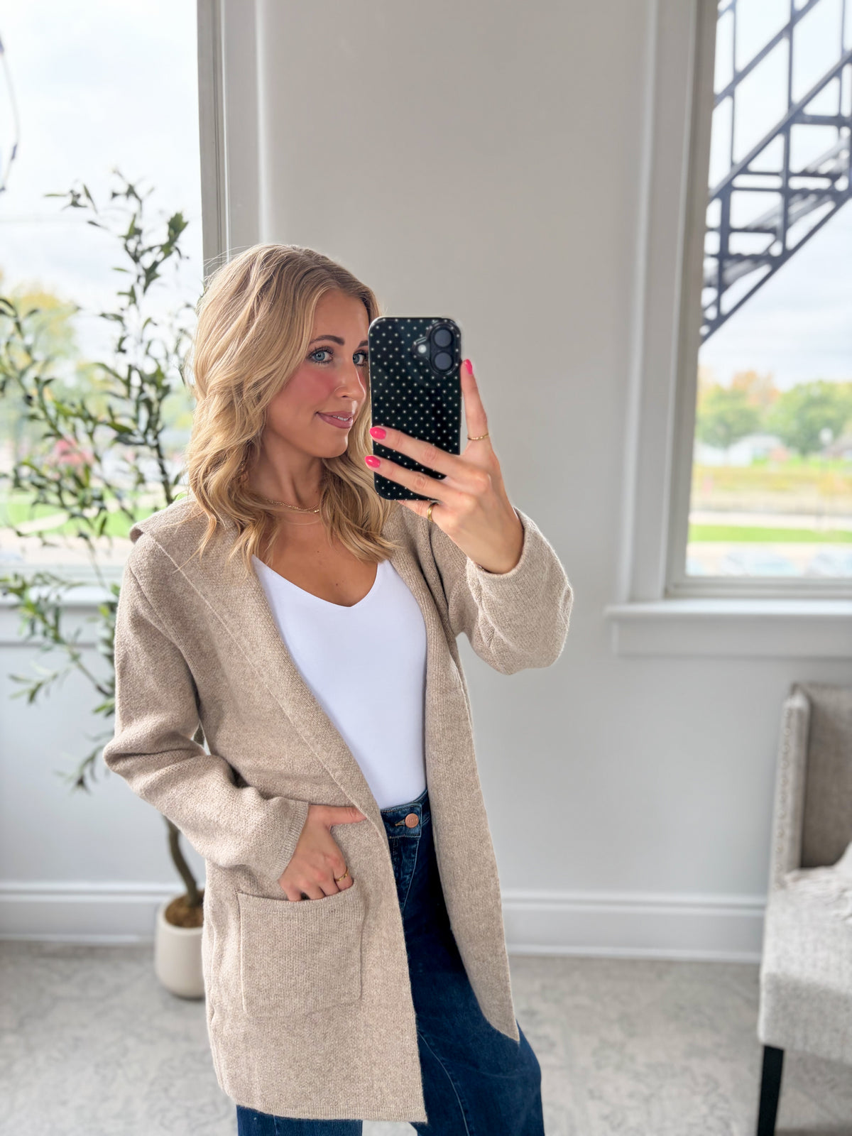 Longline Hoodie Cardigan
