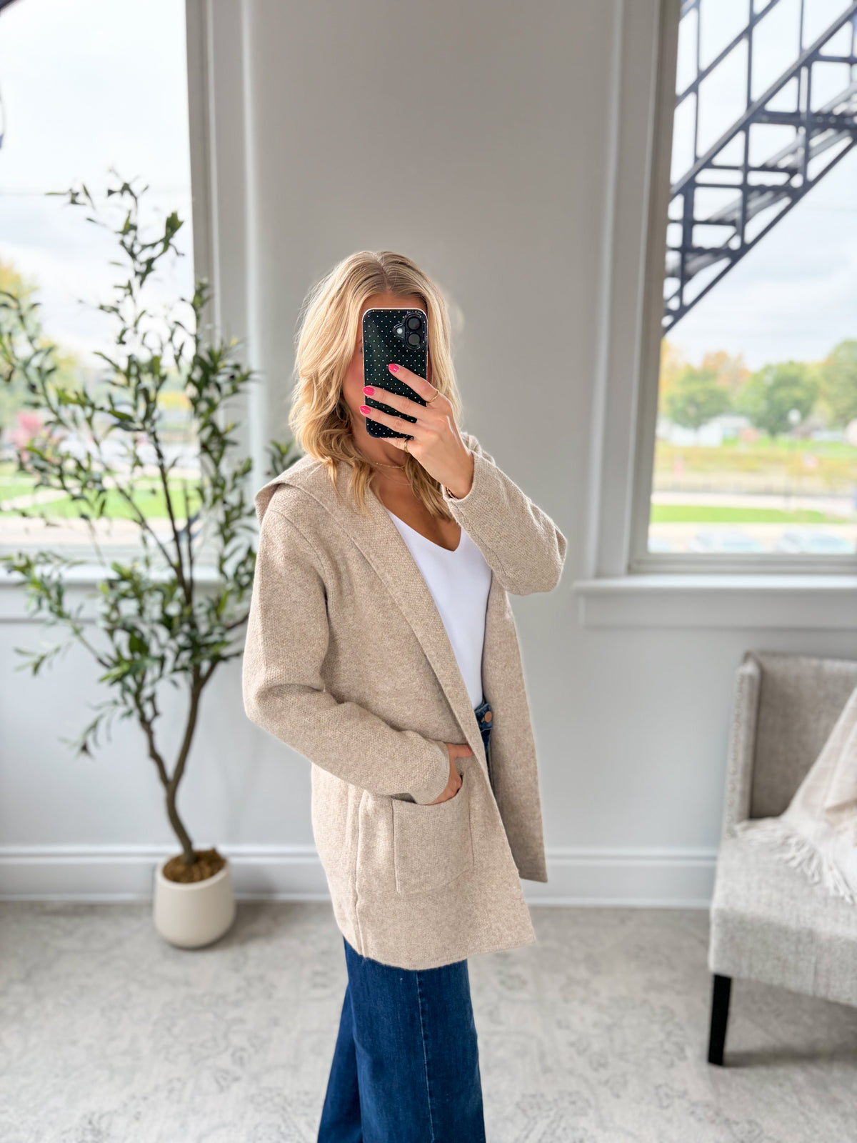 Longline Hoodie Cardigan